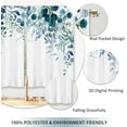 thumbnail image 4 of Navy Blue Eucalyptus Kitchen Curtains Botanical Leaves Flower Small Short Cafe Window Curtains Watercolor Plant Floral Bathroom Drapes Treatment Tier Curtains 2 Panels (27.5x36 Inch), 4 of 6