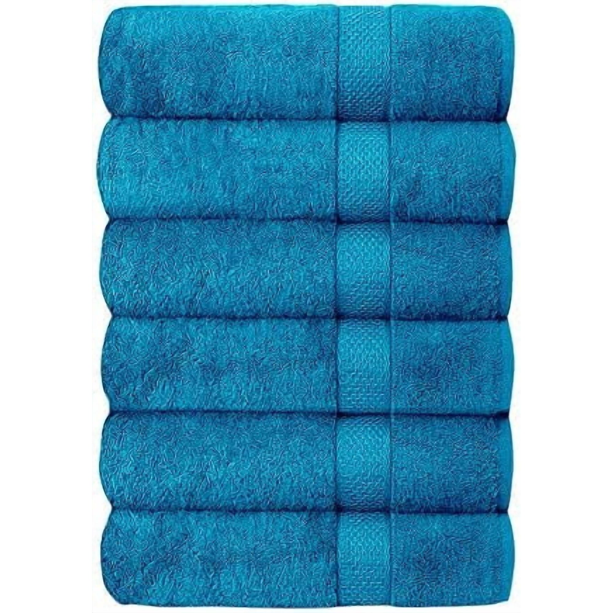 J&V TEXTILES 6 Pack Bath Towel Set 27 x 52 Inches, 500 GSM 100% Ring Spun Cotton Medium Lightweight and Highly Absorbent Quick Drying, Premium Towels for Hotel, Spa and Bathroom Marine