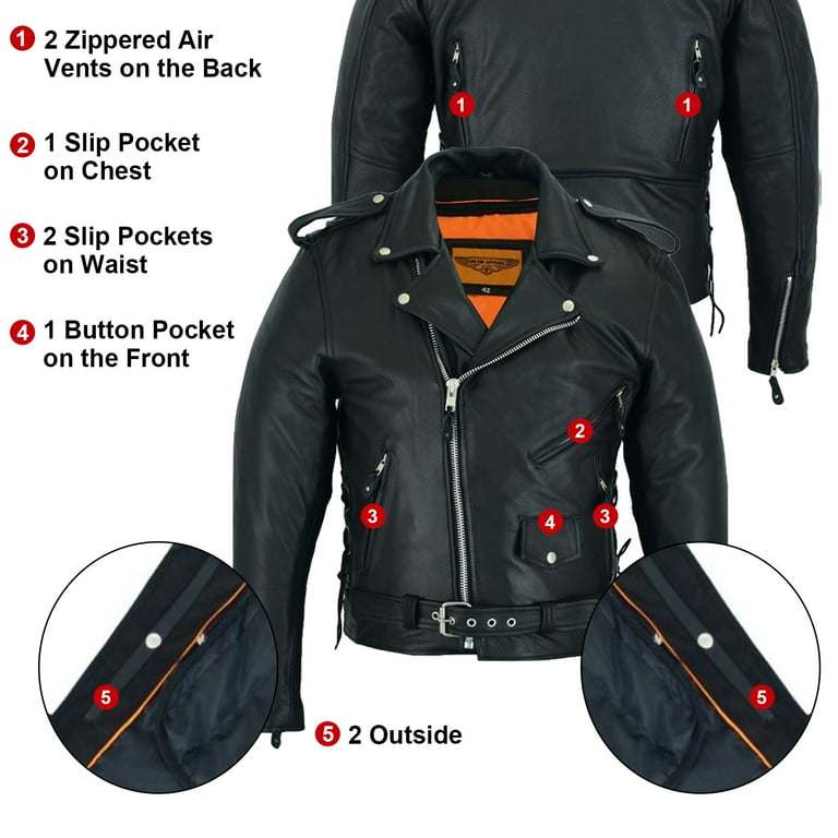 Leather motorcycle jacket with removable liner hotsell