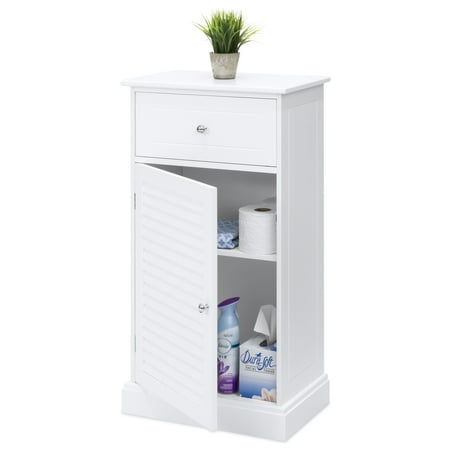 Marble Bathroom Storage Cabinet - Best Choice Products Bathroom Floor Cabinet w/ 2 Shelves & Drawer Storage Compartment - White