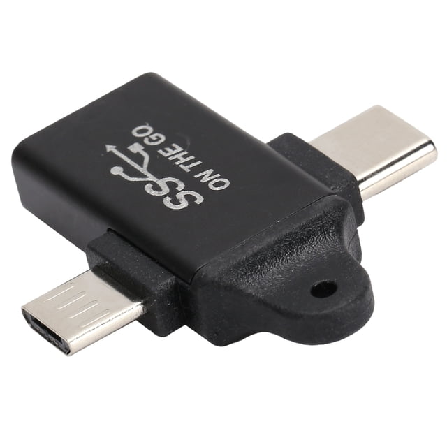 USB 3.0 To Micro USB And Type C Adapter, 2 In 1 OTG Easy To Carry Practical To Use Lightweight For Home For Family