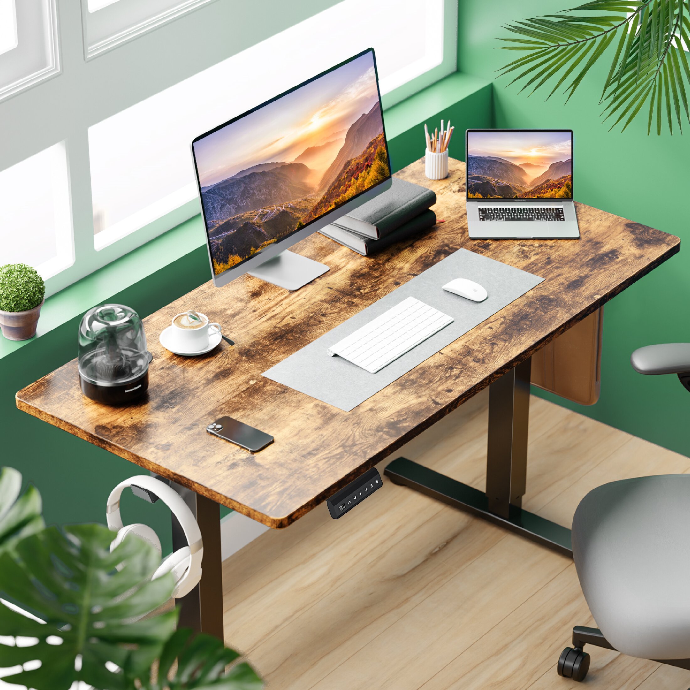 CONCETTA 40x24" Electric Standing Desk, Rust photo 5