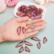 thumbnail image 5 of Transparent Resin Wing Pendants Set with Gold Foil Butterfly Wing Charms Sienna 29.5~39.5x14.5x2.5mm Hole: 0.8mm 2 pairs/set, 5 of 7
