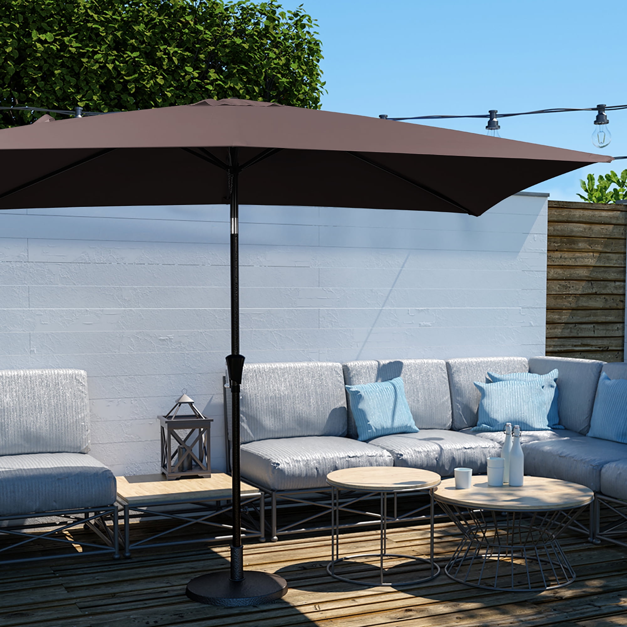 Serwall 6.5' x 10' Rectangular Patio Umbrellas, Outdoor Umbrella for Chair,  Beige - Walmart.com
