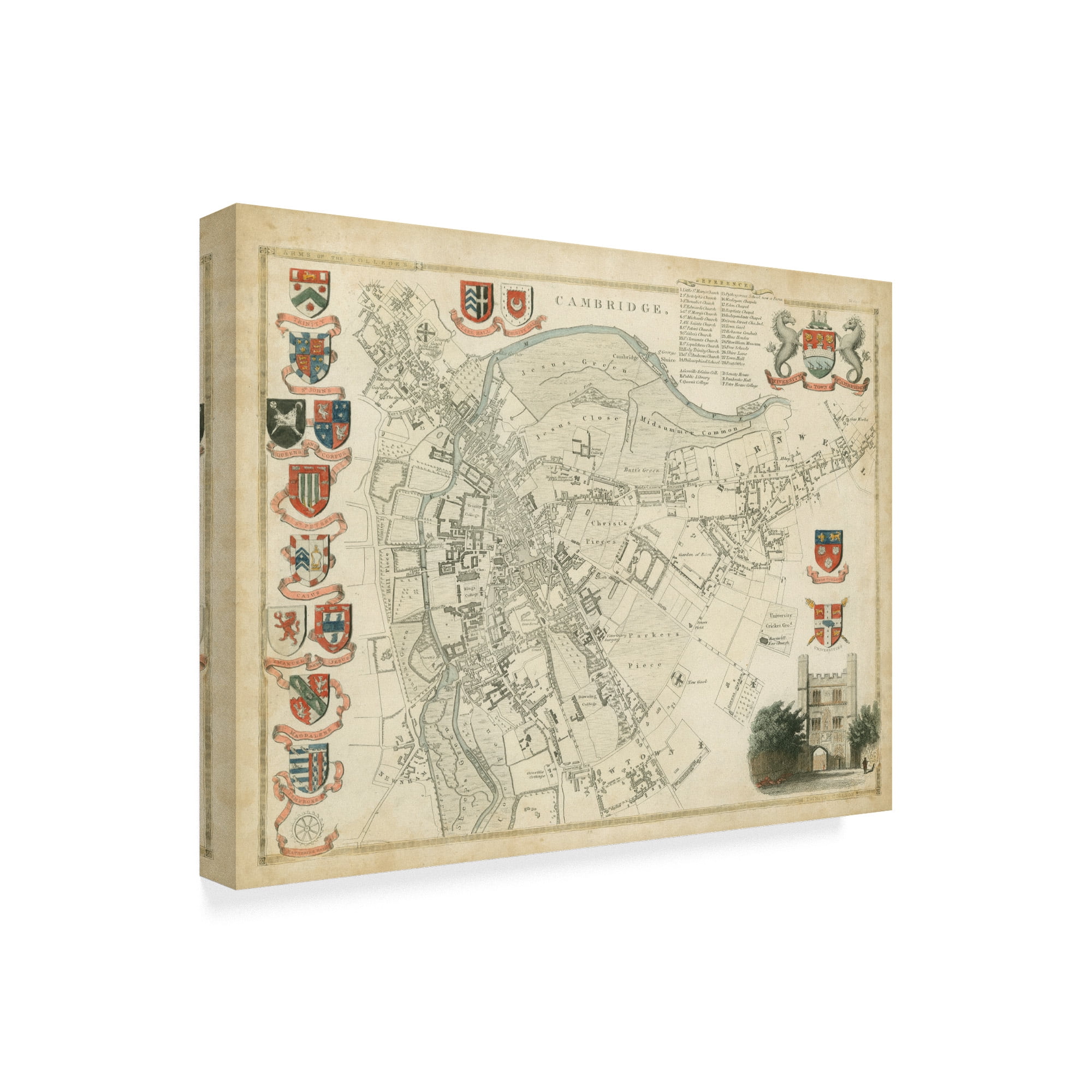 Trademark Fine Art 'Map of Cambridge' Canvas Art by Unknown