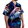 thumbnail image 2 of Starry Shark Men's Casual Poplin Printed Button Down Short Sleeve Summer Beach Shirts - Unisex, 2 of 6