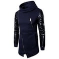 thumbnail image 1 of WREESH Pull Mode Décontracté Manches et Cuir Veste à Capuche Irrégulière pour Hommes, 1 of 5