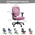 thumbnail image 5 of SCRAWLGOD Marble Print Golden Pink Non-Slip Computer Chair Slipcover with Arm Rest Protector Cozy Removable Swivel Chair Covers Breathable Desk Chair Cover, 4 Pieces, 5 of 7