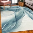 thumbnail image 3 of Abstract Decorative Rug, Geometrical Smoke Like Striped Huge Flower Floral Design Work of Art, Quality Carpet for Bedroom Dorm and Living Room, 6 Sizes, Blue Grey, by Ambesonne, 3 of 4