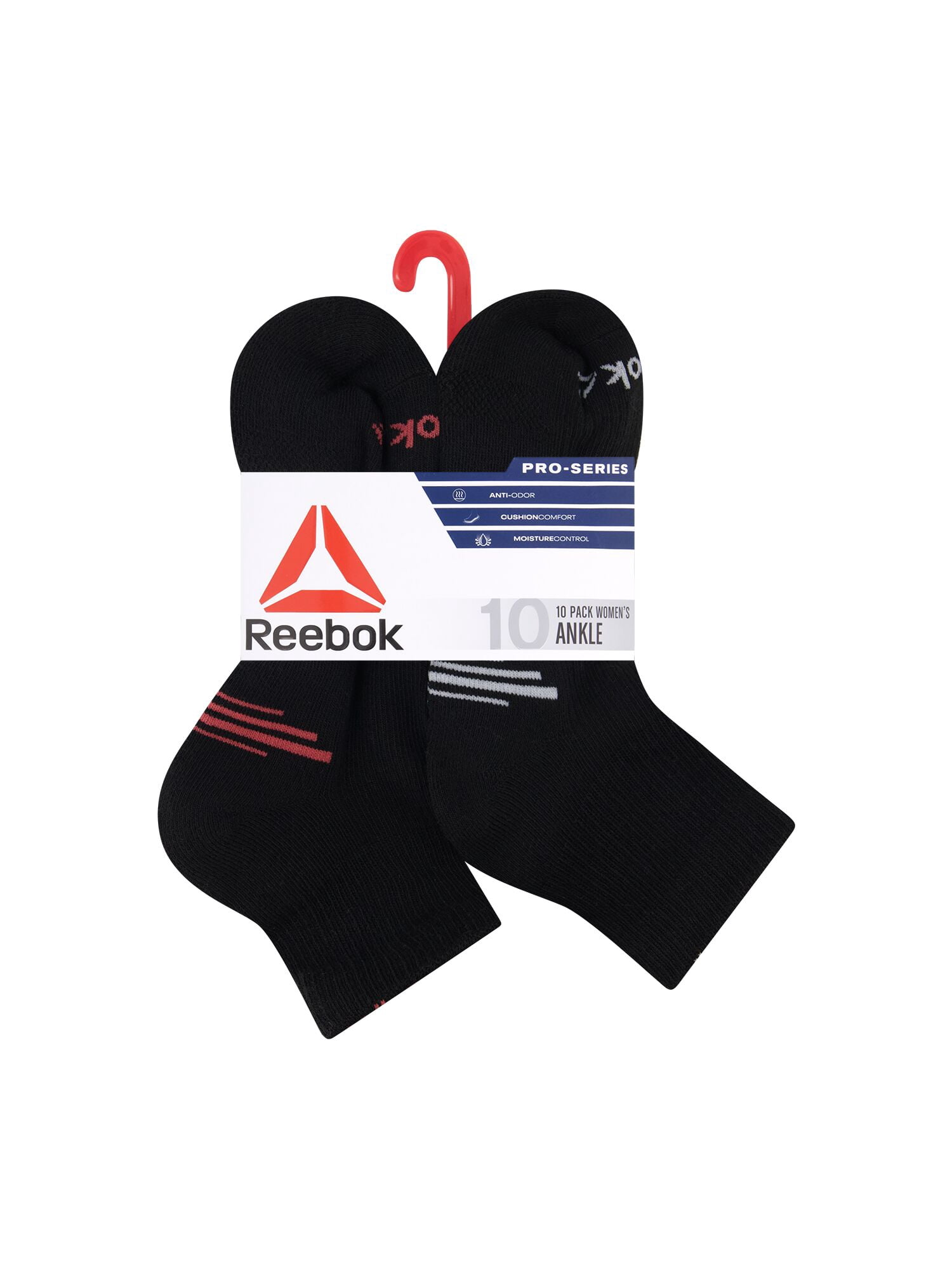 Reebok Women’s Cushion Ankle Socks, 10 Pack, Size 4-10