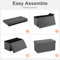 thumbnail image 3 of CONCETTA 30" Storage Ottoman Bench, Foldable Storage Chest, End of Bed Foot Stool with Padded Seat, Bedroom Bench, Support 660lbs, Gray, 3 of 8