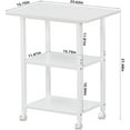 thumbnail image 4 of 3-Tier Printer Stand, Industrial Mobile Printer Table with Storage Shelf and Steel Frame, Rolling Printer Cart Holder with Lockable Wheels for Home, Office (White), 4 of 8