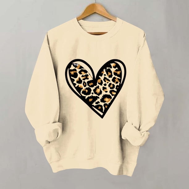 Xuyuer Women's Round Neck Fashion Print Long Sleeve Sweatshirt, Graphic Pullover Top for Casual Spring Wear, Lounge Comfort and Street Style Outfits