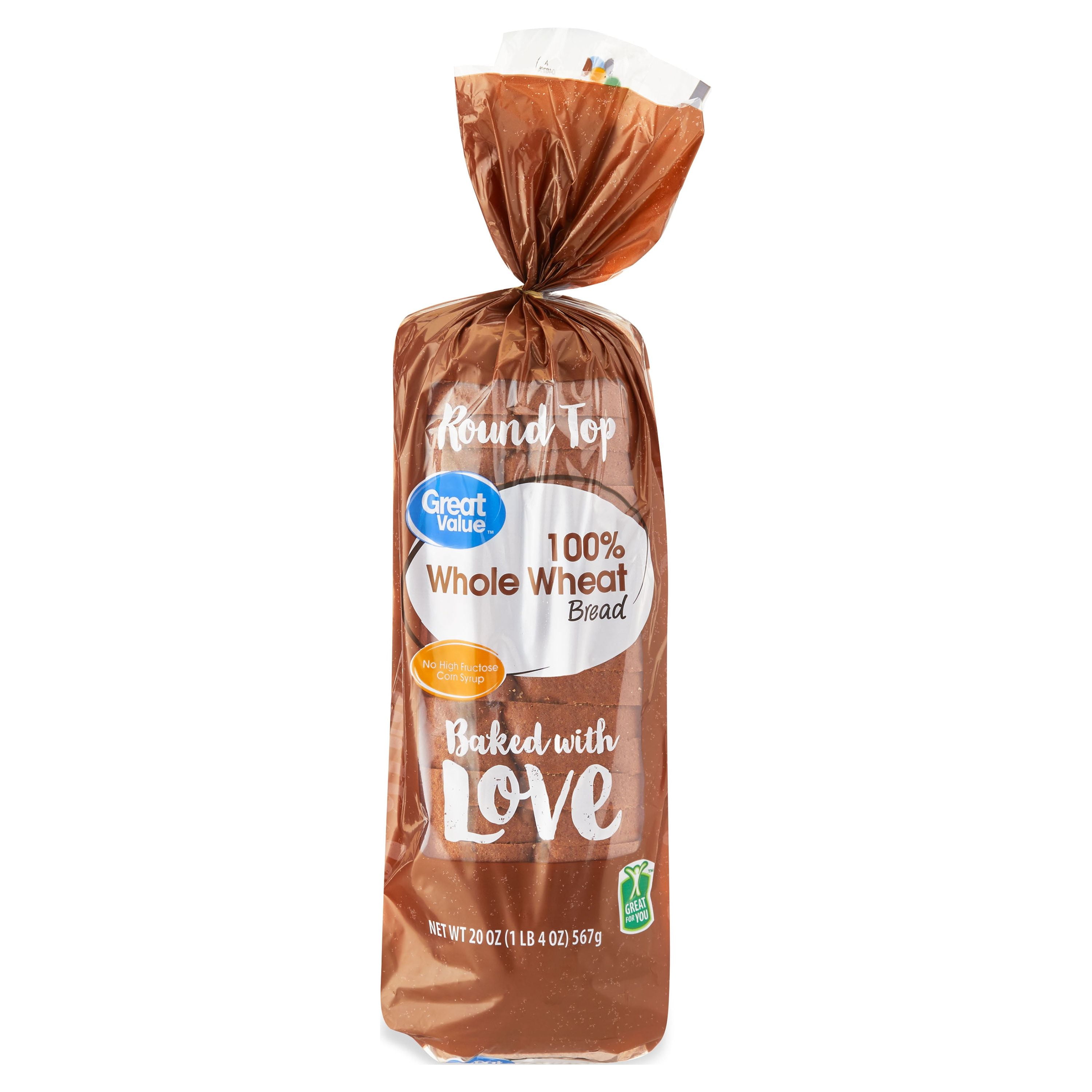 Great Value Wheat Bread with Honey, 20 oz