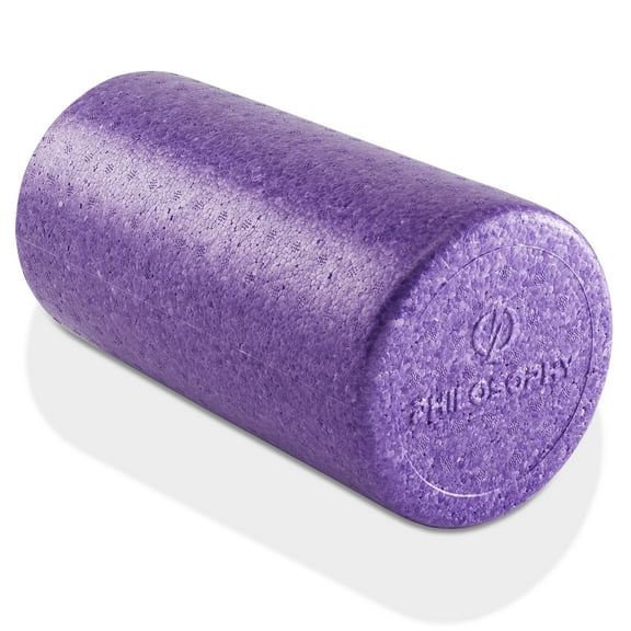 Philosophy Gym 12" High-Density Foam Roller for Exercise, Massage, Muscle Recovery - Round, Purple