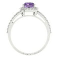 thumbnail image 4 of Halo Engagement Ring for Women - 1.935ct Simulated Alexandrite in 18K White Gold Promise Ring, 4 of 6