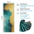 thumbnail image 2 of Teal and Gold Marble Abstract Waves Pattern Hot Yoga Mat Towel Non Slip for Hot Yoga - Quick-Drying Yoga Mat Cover with 4 Corner Pockets with Travel Bag - Hot Yoga Towel Non Slip 74"x26", 2 of 6
