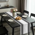 thumbnail image 2 of Black Striped Table Runner 48 Inches Long, Modern White Striped Abstract Art Aesthetics Kitchen Coffee Dining Table Decoration for Home Party Birthday Wedding Home Decor 13x48 Inches, 2 of 8