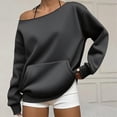 thumbnail image 4 of Street Drop Neck Loose Fit Sweatshirt Women's Oversized Long Sleeve Pullover Top Everyday Comfort Fabric, 4 of 9