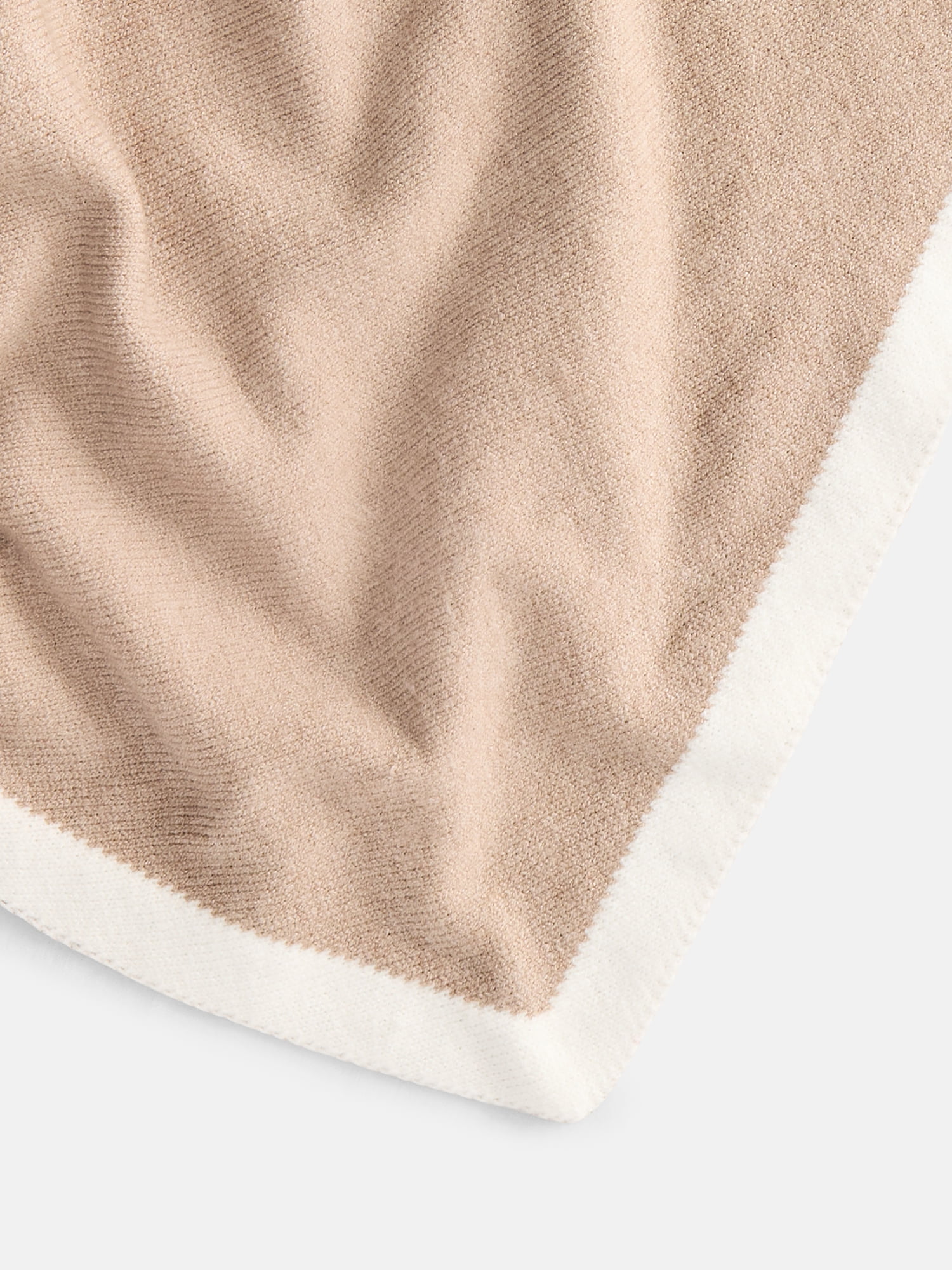 Scenario Women's Border Stripe Knit Triangle Scarf, Toasted Heather and Winter White