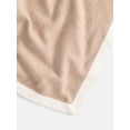 thumbnail image 2 of Scenario Women's Border Stripe Knit Triangle Scarf, Toasted Heather and Winter White, 2 of 4