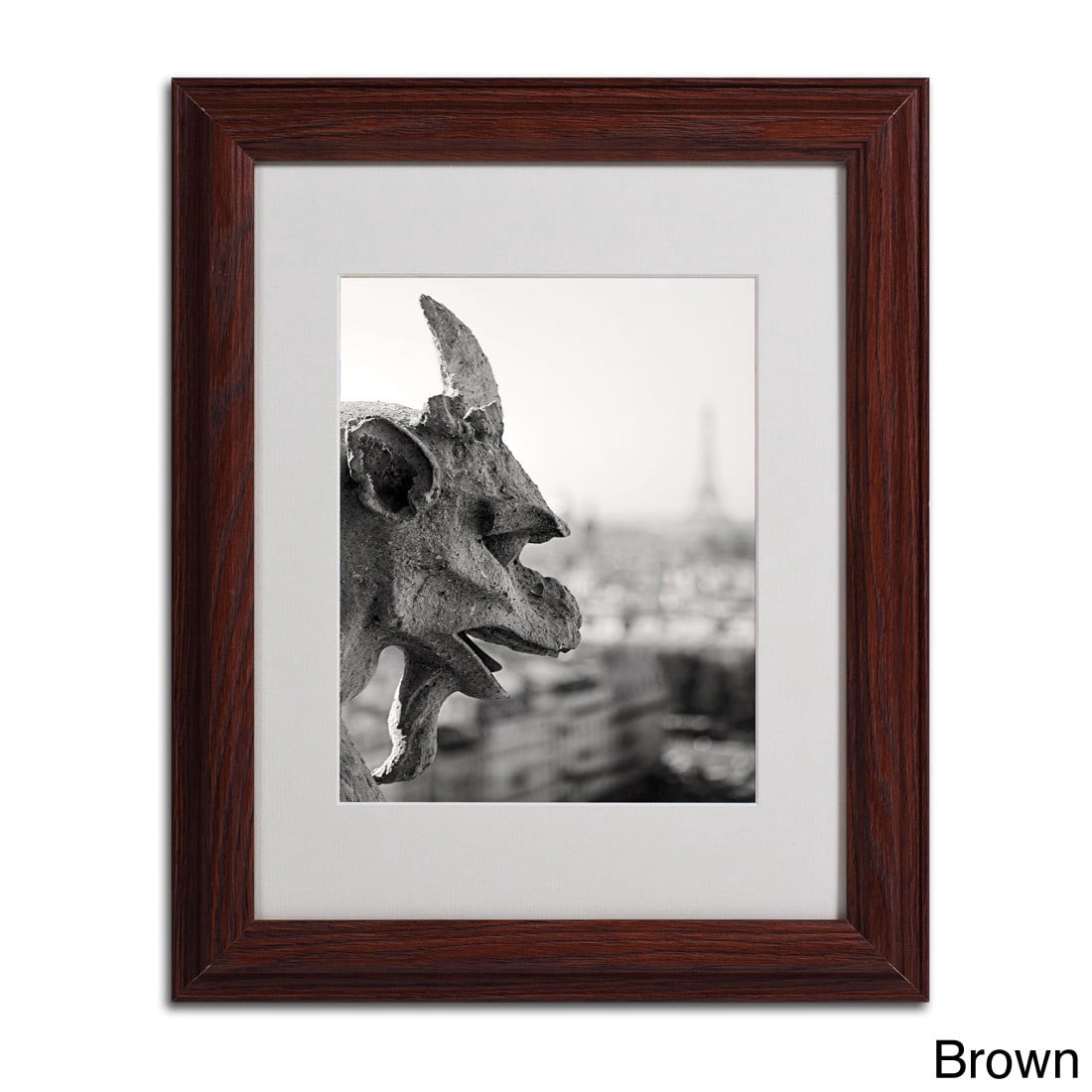 Trademark Fine Art "Gargoyle Paris" Matted Framed Art by Pierre Leclerc