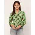 thumbnail image 2 of Moomaya Long Sleeve Band Collar Printed Top - Women's Stylish Georgette Top, 2 of 9