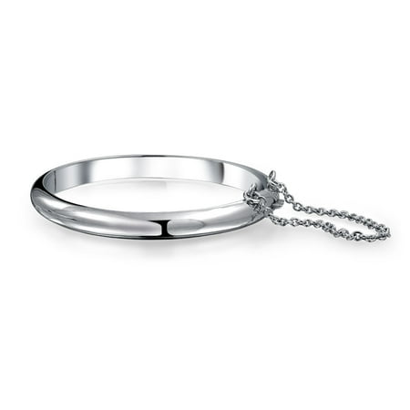Safety Chain Pandora Bracelet Simple Geometric Dome Bangle Bracelet For Small Wrists 5 Inch For Teen Safety Chain 925 Sterling Silver ()