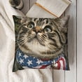 thumbnail image 3 of YINGXI Cat Decorative Throw Pillow Cover, Patio Outdoor Pillowcase, Sofa Cushion Case Home Decor 24x24in, 3 of 5