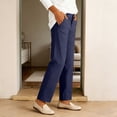 thumbnail image 5 of RUTAYY Women's Pants Casual Straight Leg Elastic Waist Bottoms Fashion Solid Color Slim Fit Comfortable Stretch with Pockets Trendy Travel Trousers, 5 of 5