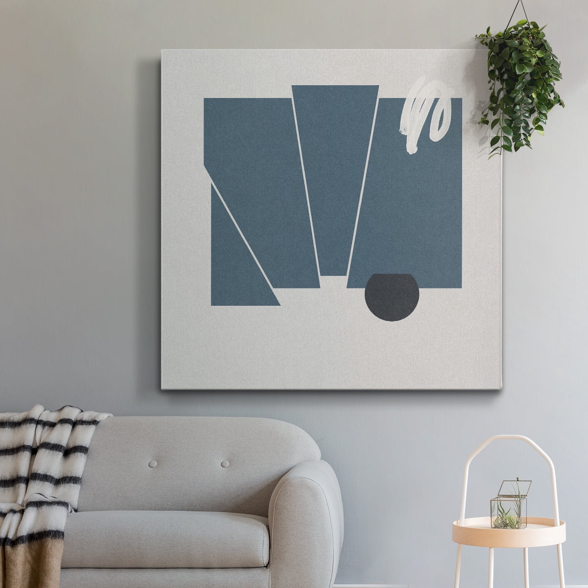 Wexford Home Blue Felt IV-Premium Gallery Wrapped Canvas, 40" x 40" - Ready to Hang