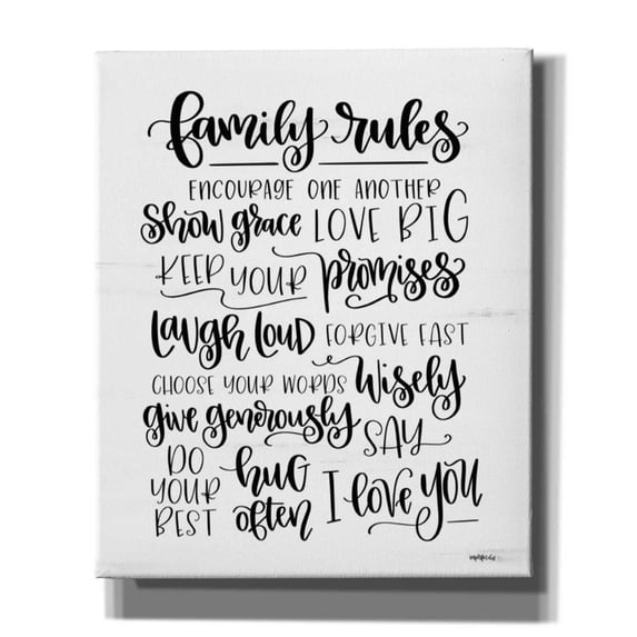 Epic Graffiti 'Family Rules' by Imperfect Dust, Canvas Wall Art, 20"x24"