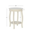 thumbnail image 6 of Linon Wren 18.5" Round Accent End Table with Shelf in Off White Painted Wood, 6 of 7