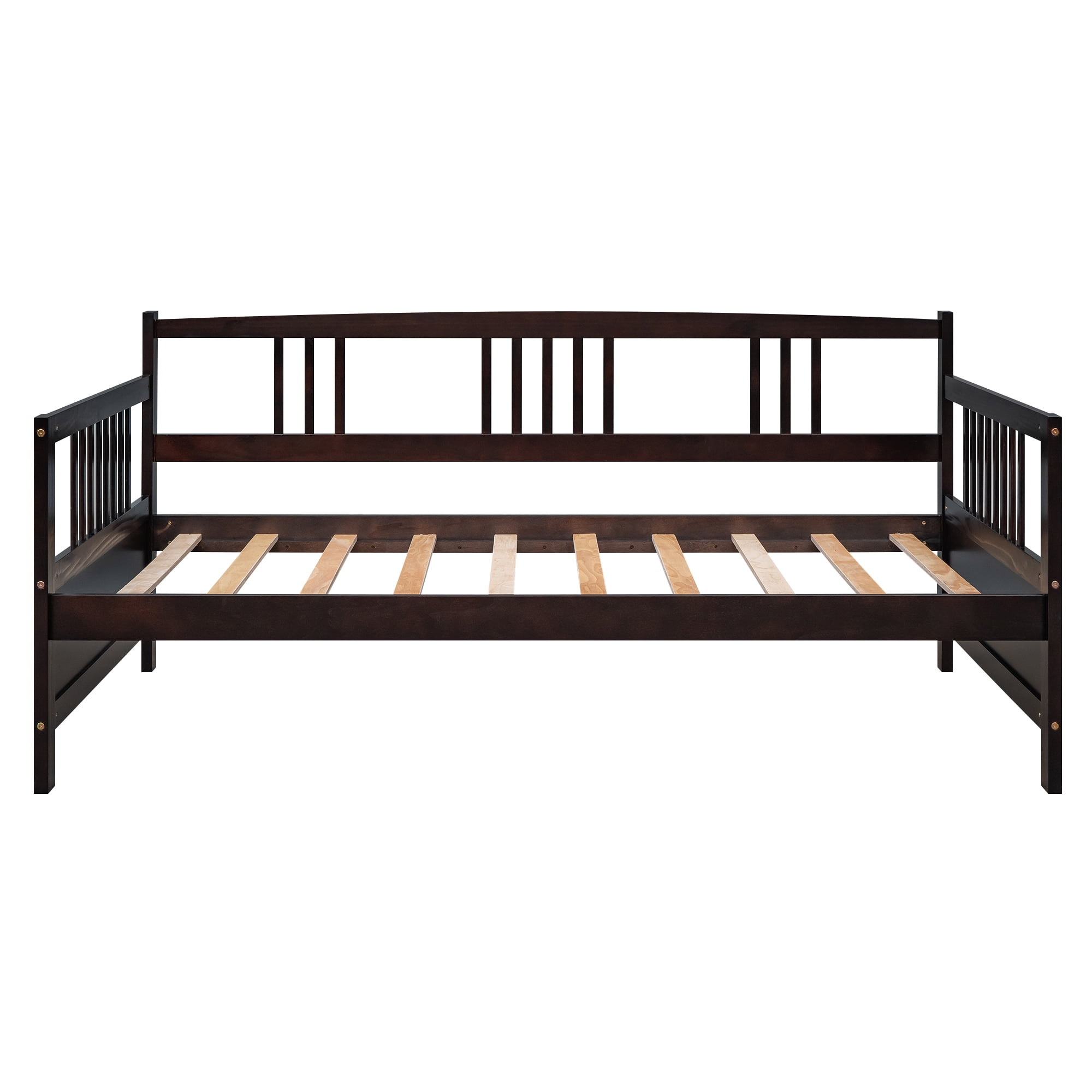 Gewnee Solid Wood Twin Size Daybed with Wooden Slats Support,Espresso
