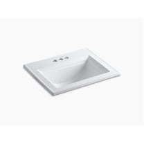 Open Box Kohler Memoirs Stately Drop-in Bathroom Sink with 4 in. Centerset Faucet Hole - White