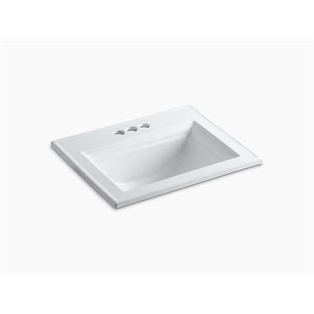 Open Box Kohler Memoirs Stately Drop-in Bathroom Sink with 4 in. Centerset Faucet Hole - White