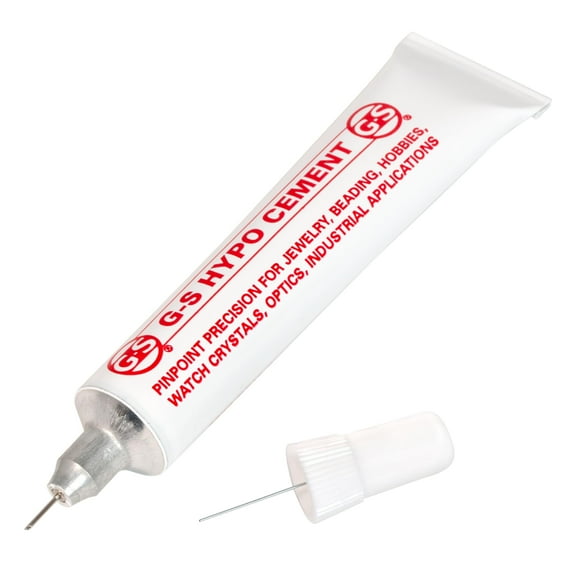 The Beadsmith Clear Precision Cement - Adhesive Glue w/ Pinpoint Applicator, for Sealing Knots, Beading, Watch and Lens Repair, Model Building - Transparent, 1/3 oz./9 ml, 1pc