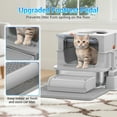 thumbnail image 5 of CURUK XL Stainless Steel Litter Box with Lid, Scoop, Footboard, Trapping Mat, Gray, Half/ Fully Enclosed Design, 5 of 8