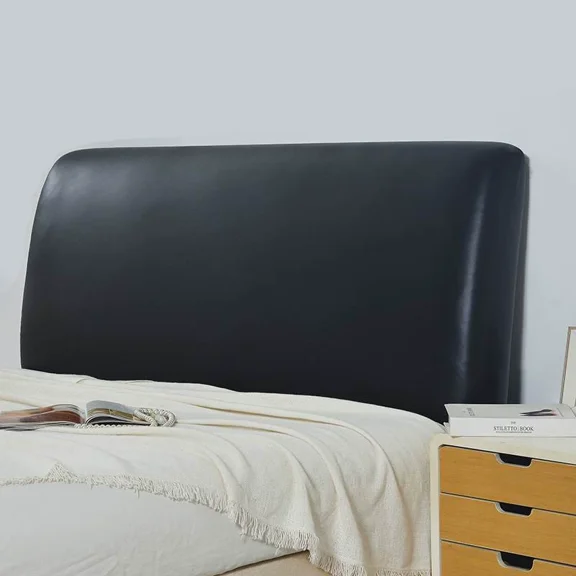 PU Leather Headboard Cover - Elastic Slipcover Protector | Dustproof, Scratch Resistant | Fits 50-70cm Height