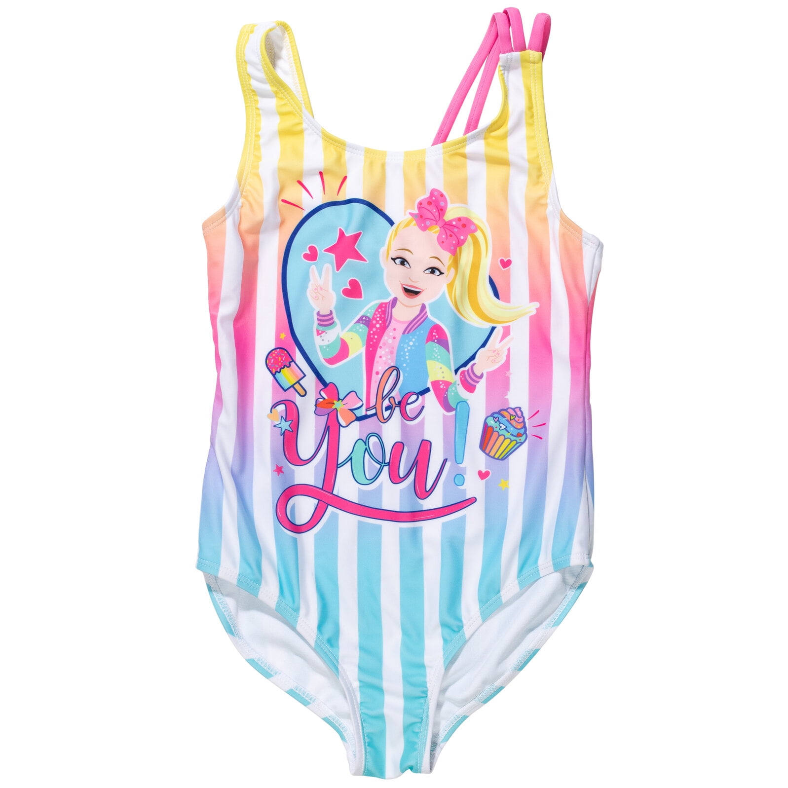 JoJo Siwa Little Girls One-Piece Bathing Suit Multicolor 5 - Walmart.com