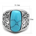 thumbnail image 2 of Luxe Jewelry Designs Men's Stainless Steel Ring with Sea Blue Turquoise Synthetic Stone - Size 9, 2 of 4