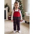 thumbnail image 4 of Cjfdfy Toddler Baby Boy Girl Christmas Overalls Outfit Plaid Print Adjustable Straps Sleeveless Jumpsuits Infant Cute My First Christmas Fall Winter Clothes 0-3Y, 4 of 9