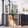 PETMAKER 4-Panel Indoor Foldable Pet Gate for Stairs or Doorways (Brown)
