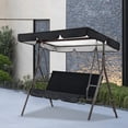 thumbnail image 3 of Juego de fundas de repuesto para dosel para columpio al aire libre, cubierta superior para dosel y funda para asiento de silla para columpio en el patio y jardín, 164*114*15cm/150*50*10cm, 3 of 5
