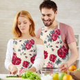 thumbnail image 3 of Pioneer Flower Floral Print Pattern Apron-Garden Aprons for Women with Pockets-Cotton Linen Waterproof Kitchen Cooking Gardening Aprons Adjustable for Kitchen,Cooking,BBQ and Salon 33x27 Inch, 3 of 7