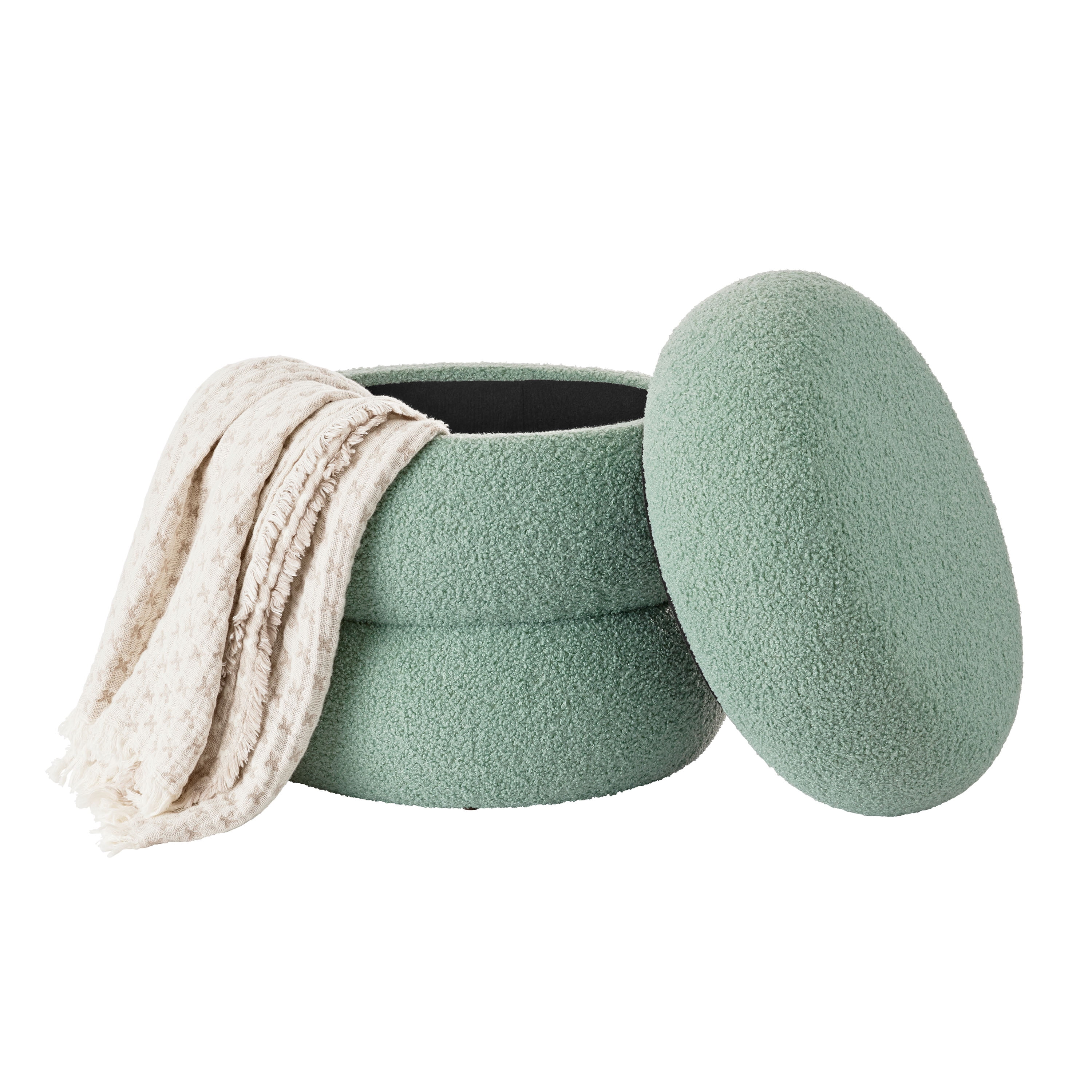 Mainstays Boucle Cloud Storage Ottoman, Sage