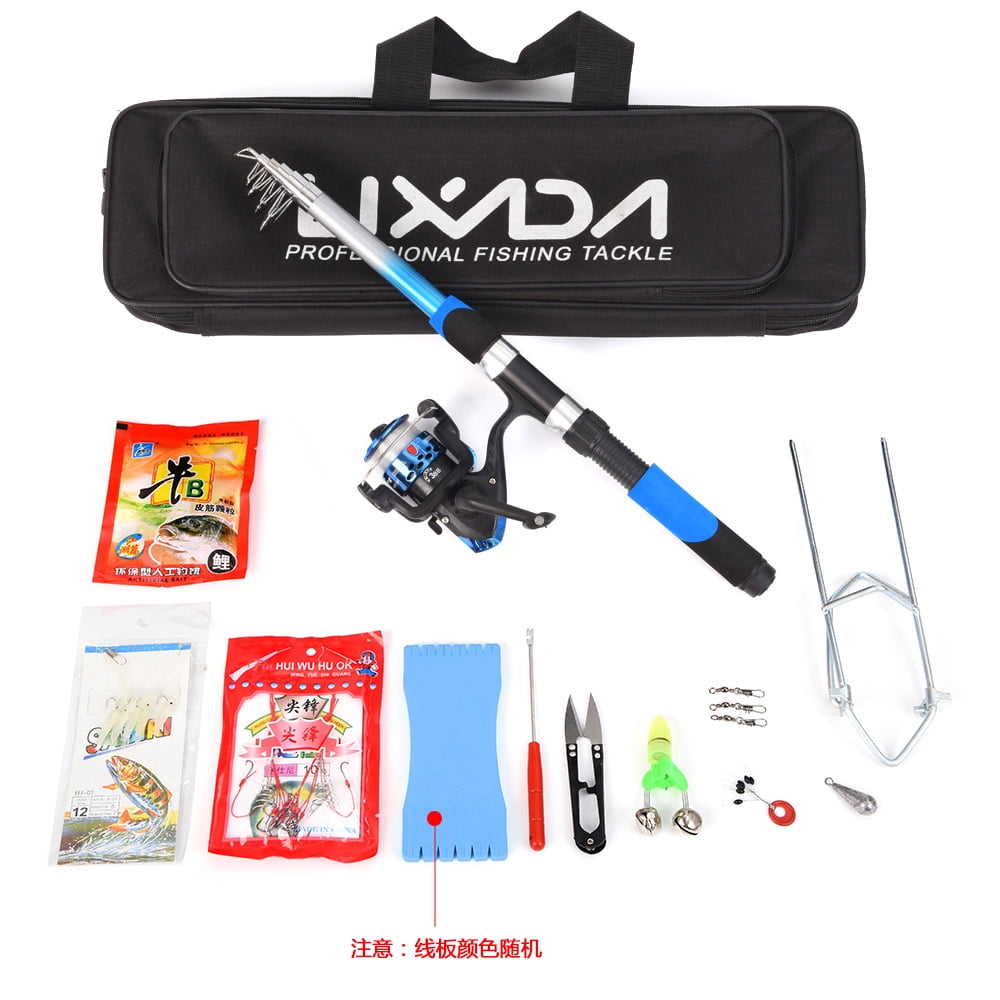 Fishing Pole Combo Set, Allinone 2.1m/6.89ft Full Kit, Carbon Fiber