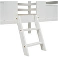 thumbnail image 6 of Historyli Twin Size House Bed with Roof,2 Front Windows,Ladder,Wooden Low Loft Platform Bed Frame,White, 6 of 6