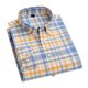 thumbnail image 1 of Camisa de cuello vuelto para hombre Camisa a cuadros de manga larga con botones de moda informal con bolsillo para el trabajo, 1 of 5