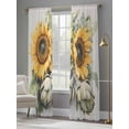 thumbnail image 4 of Summer Sunflower Sheer Curtains for Living Room Bedroom Yellow Green Floral Watercolor Plant Sheer Curtains 84 Inch Long 2 Panels Set Light Filtering Curtain Window Treatments Drapes for Dining Room, 4 of 6
